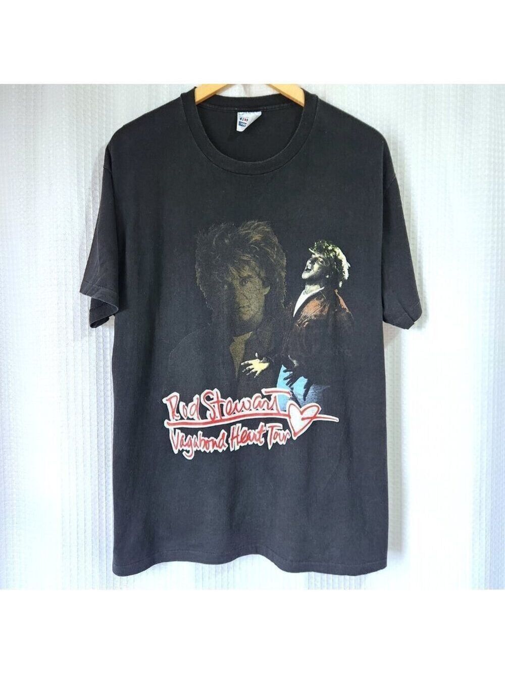 Vintage Rod Stewart 1991 Tour Tee XL Single Stitch Vagabond Heart Band Shirt